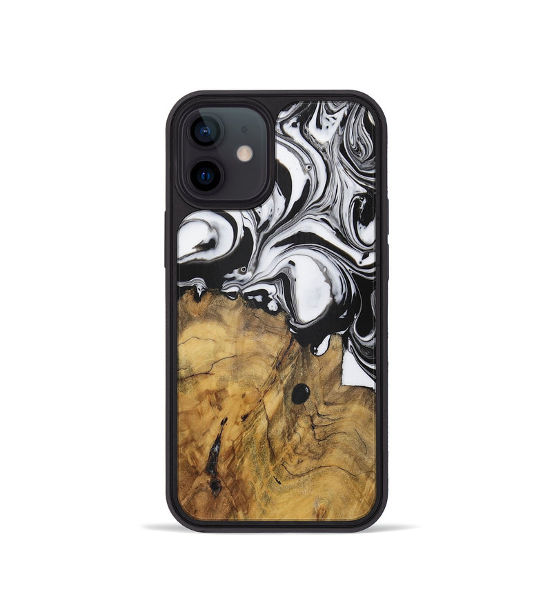 iPhone 12 mini Wood Phone Case - Avinash (Black & White, 728604)