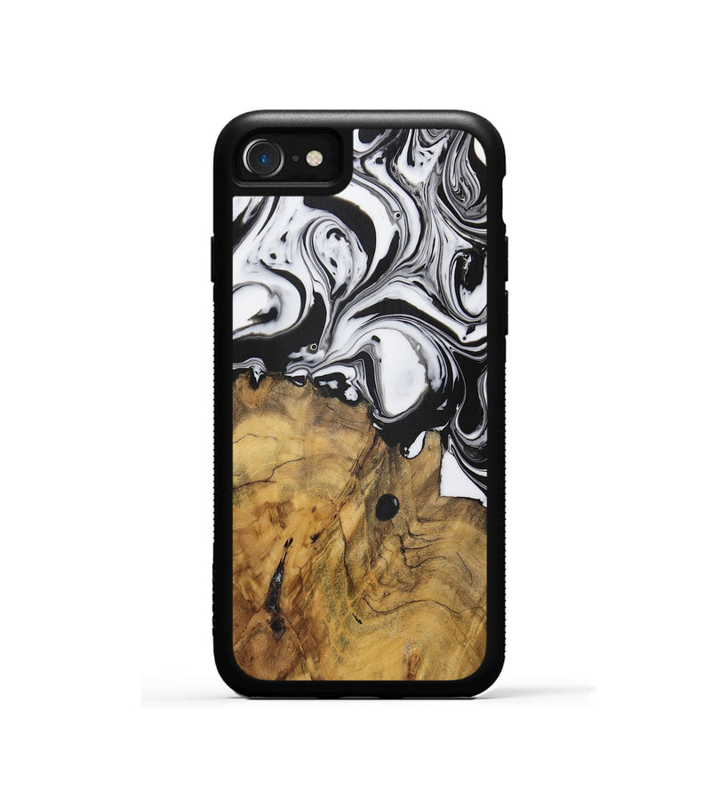 iPhone SE Wood Phone Case - Avinash (Black & White, 728604)