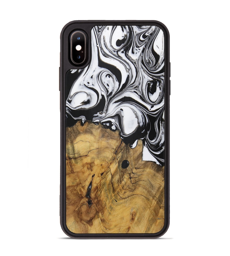 iPhone Xs Max Wood Phone Case - Avinash (Black & White, 728604)