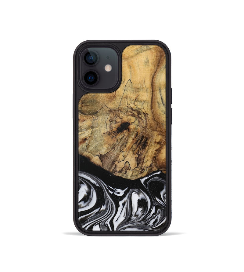 iPhone 12 mini Wood Phone Case - Camino (Black & White, 728605)