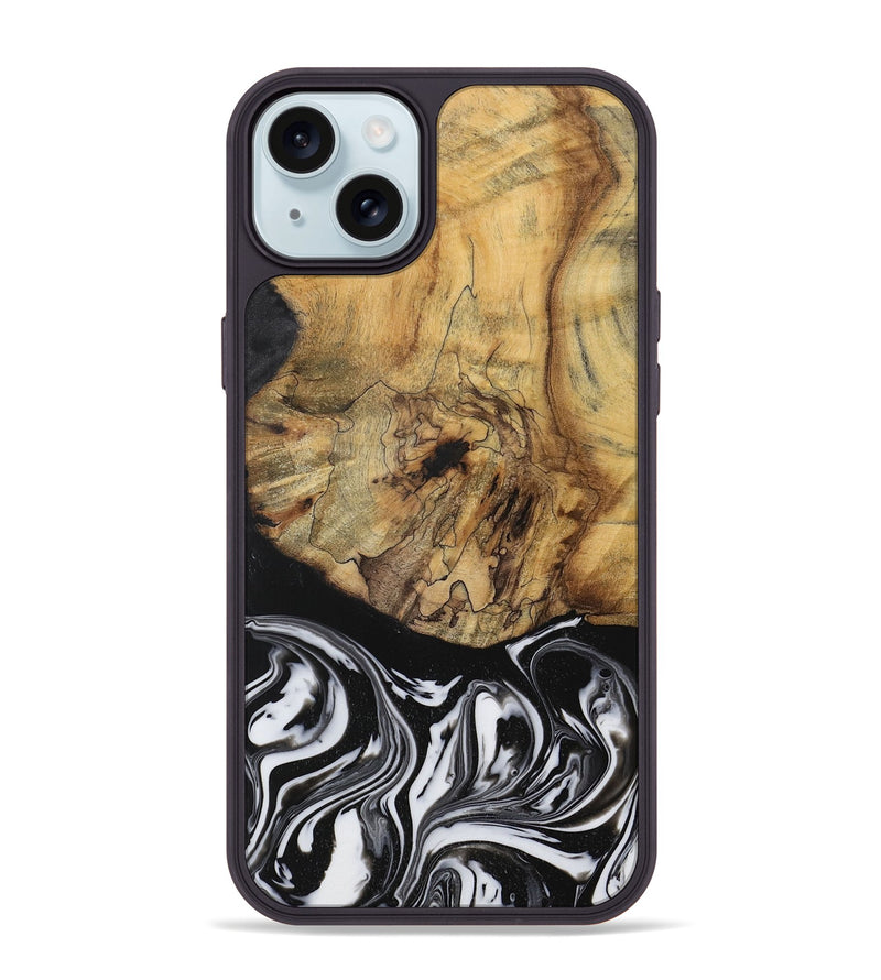 iPhone 15 Plus Wood Phone Case - Camino (Black & White, 728605)