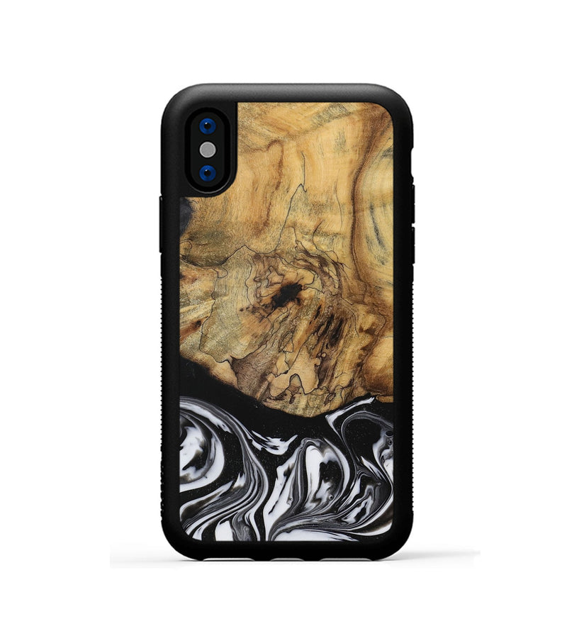 iPhone Xs Wood Phone Case - Camino (Black & White, 728605)