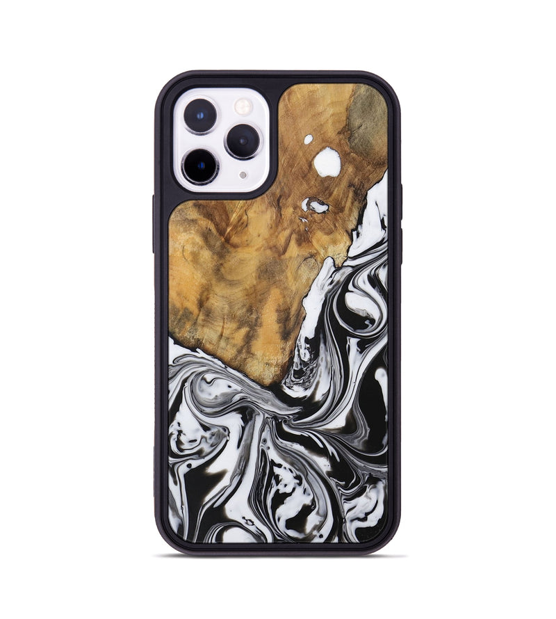 iPhone 11 Pro Wood Phone Case - Avril (Black & White, 728606)