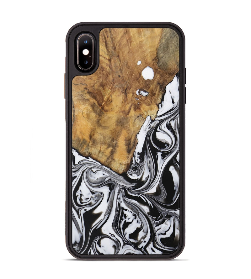 iPhone Xs Max Wood Phone Case - Avril (Black & White, 728606)