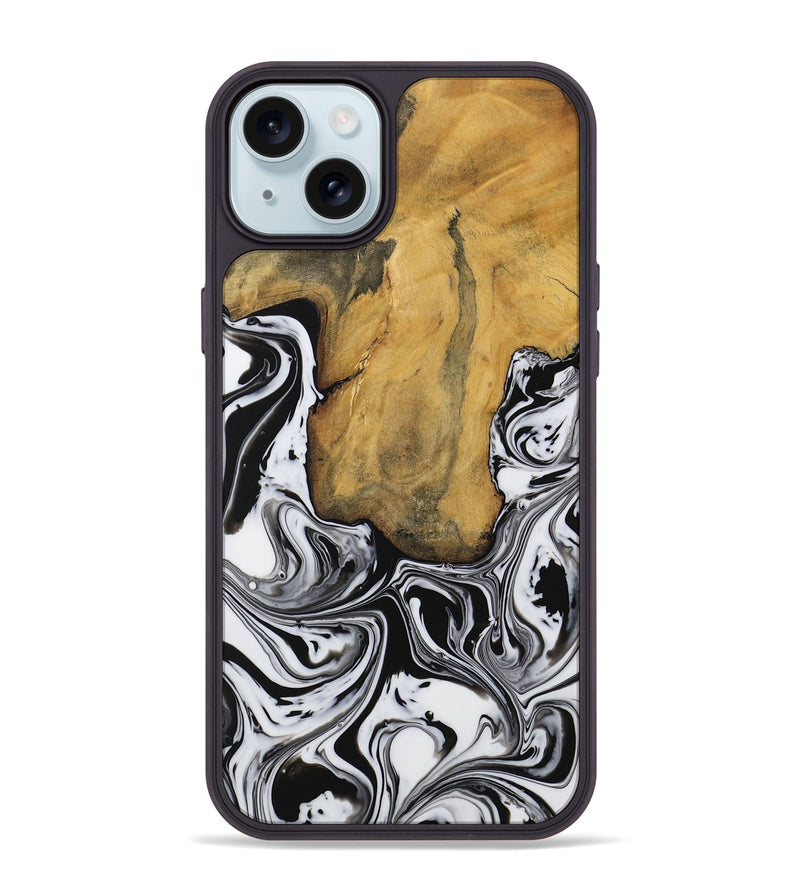 iPhone 15 Plus Wood Phone Case - Kiefer (Black & White, 728609)