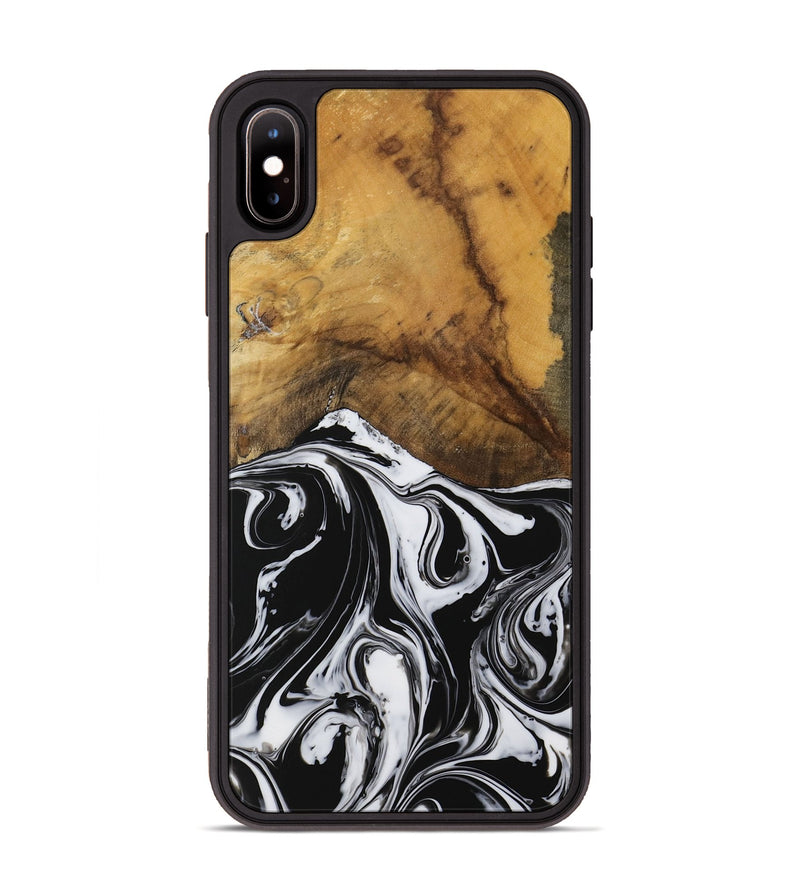 iPhone Xs Max Wood Phone Case - Venka (Black & White, 728610)