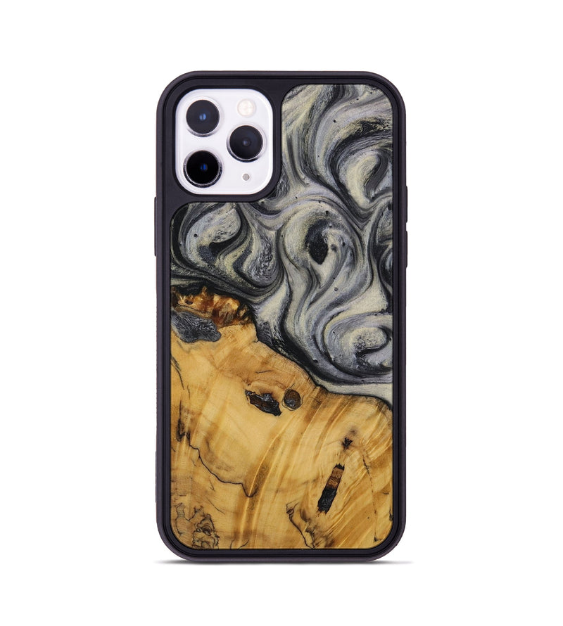 iPhone 11 Pro Wood Phone Case - Shilla (Black & White, 728623)