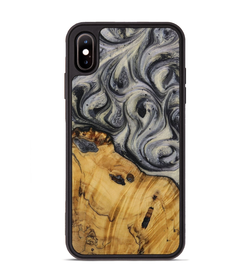 iPhone Xs Max Wood Phone Case - Shilla (Black & White, 728623)