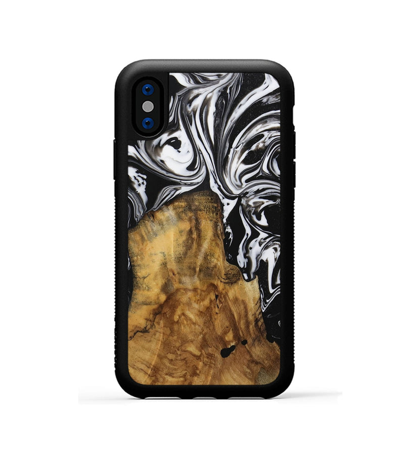 iPhone Xs Wood Phone Case - Soyeh (Black & White, 728626)