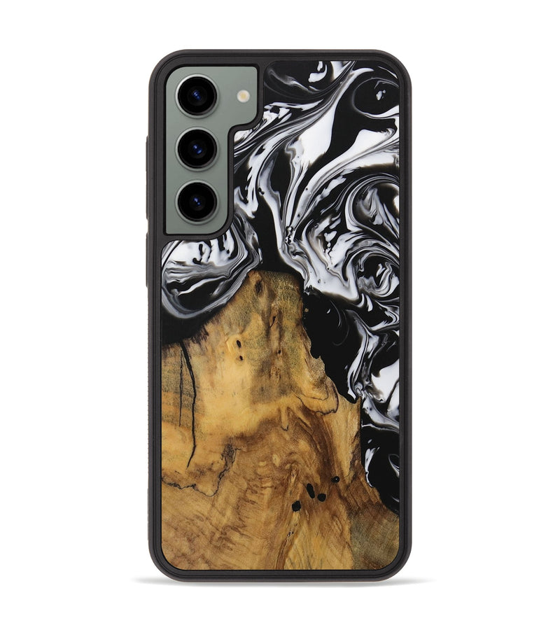 Galaxy S23 Plus Wood Phone Case - Inquire (Black & White, 728629)