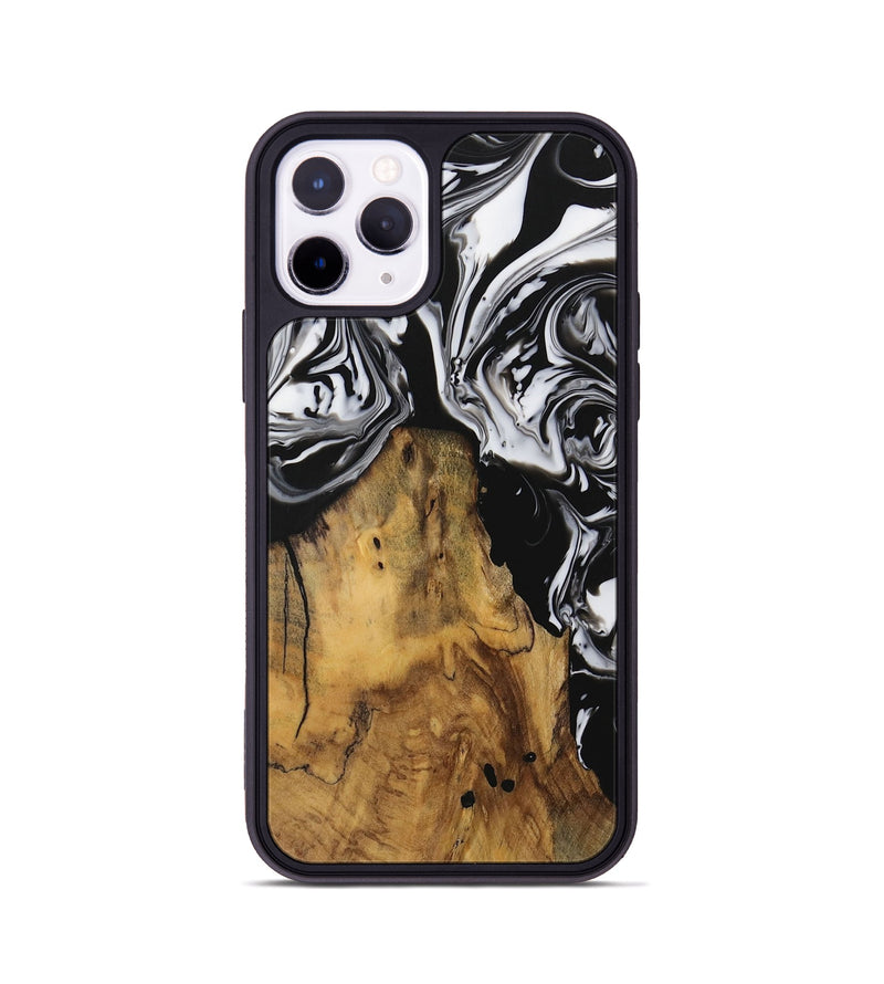 iPhone 11 Pro Wood Phone Case - Inquire (Black & White, 728629)