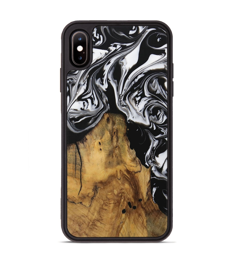 iPhone Xs Max Wood Phone Case - Inquire (Black & White, 728629)