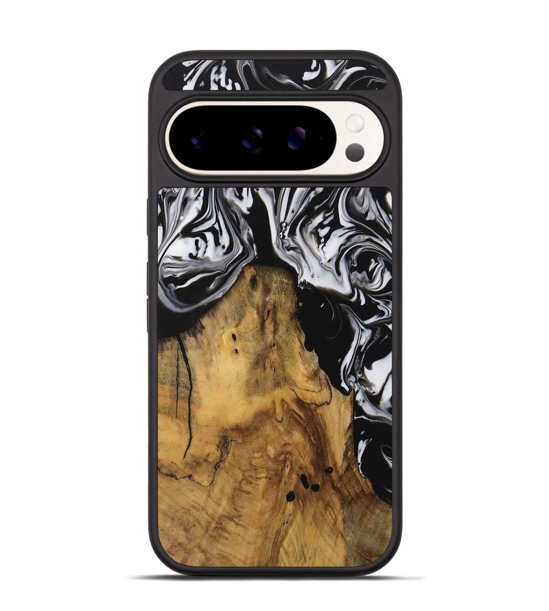 Pixel 9 Wood Phone Case - Inquire (Black & White, 728629)