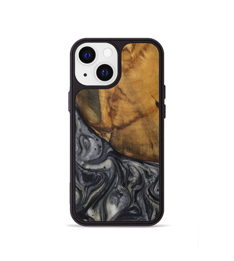 iPhone 13 mini Wood Phone Case - Lisle (Black & White, 728646)