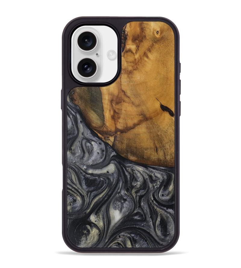 iPhone 16 Plus Wood Phone Case - Lisle (Black & White, 728646)