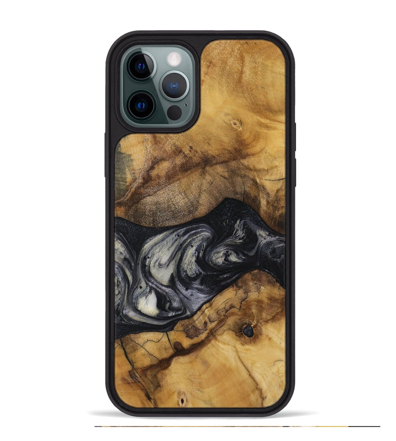 iPhone 12 Pro Max Wood Phone Case - Jojo (Black & White, 728647)