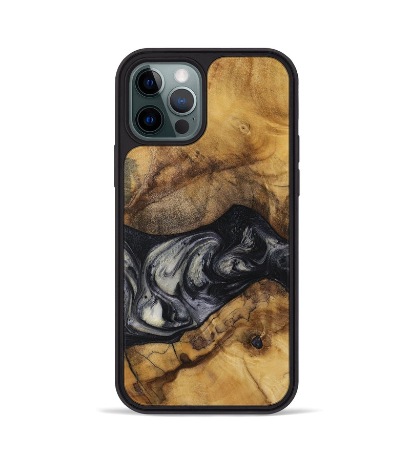 iPhone 12 Pro Wood Phone Case - Jojo (Black & White, 728647)