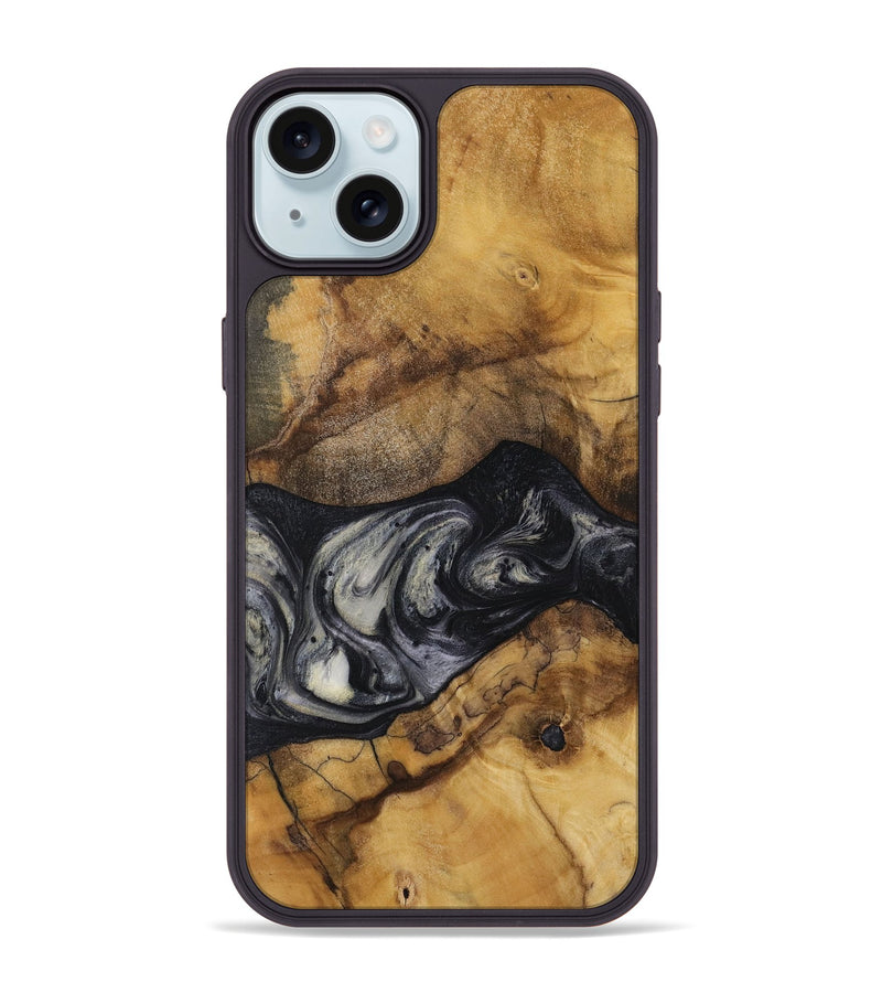 iPhone 15 Plus Wood Phone Case - Jojo (Black & White, 728647)