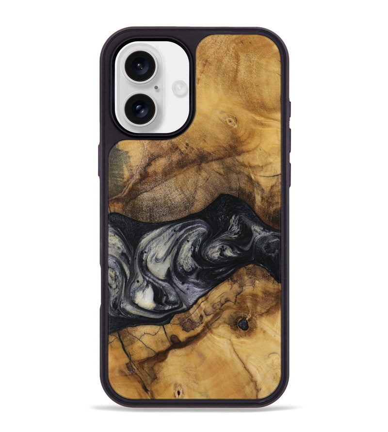 iPhone 16 Plus Wood Phone Case - Jojo (Black & White, 728647)