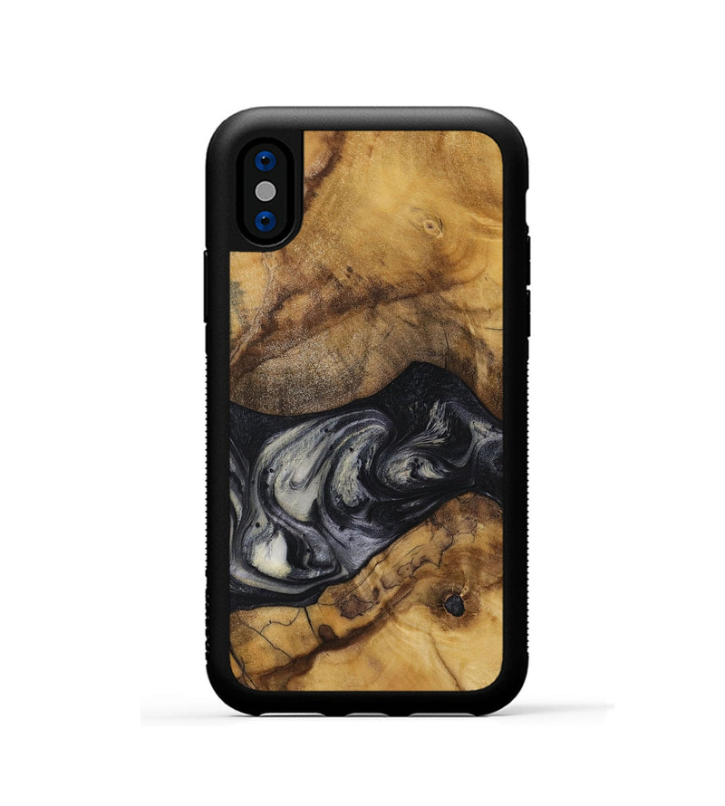 iPhone Xs Wood Phone Case - Jojo (Black & White, 728647)