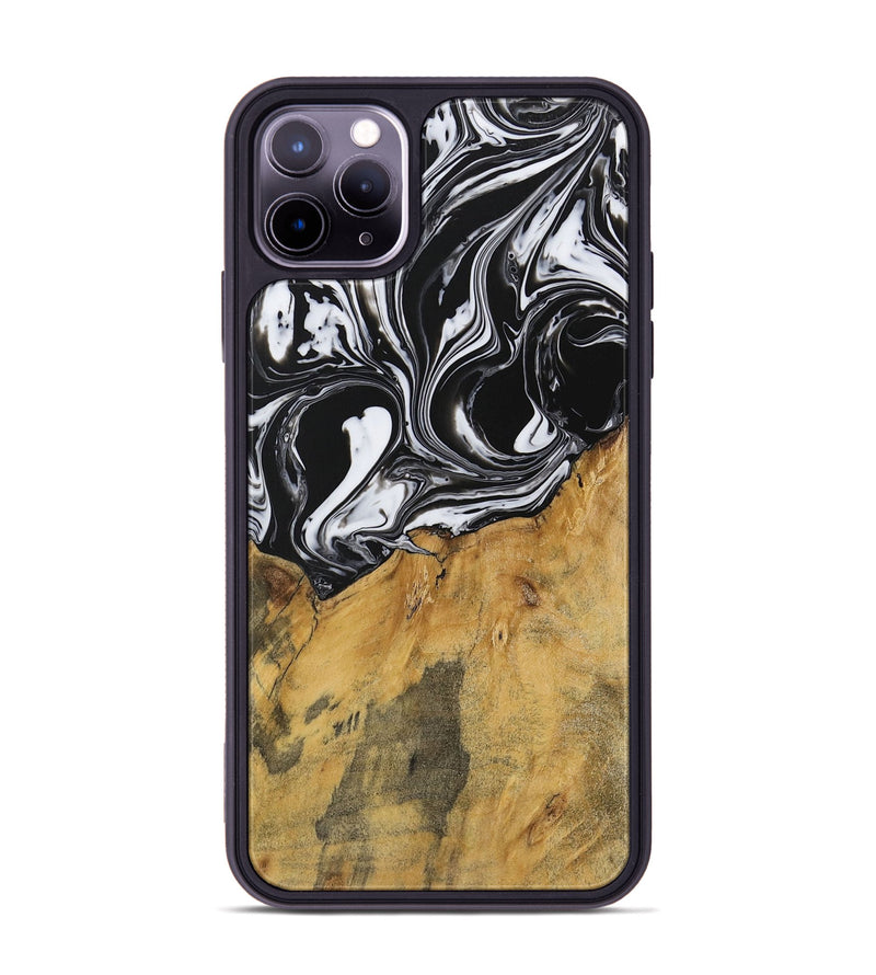 iPhone 11 Pro Max Wood Phone Case - Darrol (Black & White, 728648)