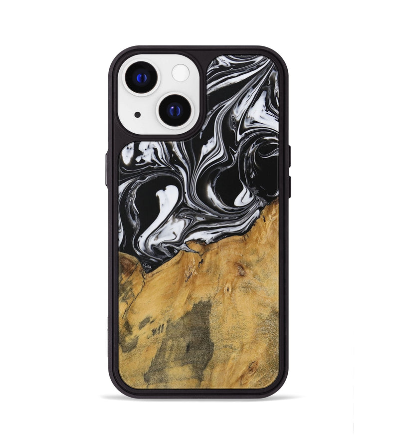 iPhone 13 Wood Phone Case - Darrol (Black & White, 728648)