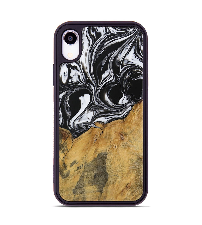 iPhone Xr Wood Phone Case - Darrol (Black & White, 728648)