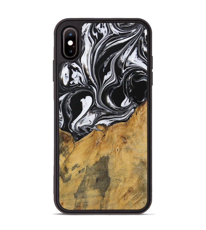 iPhone Xs Max Wood Phone Case - Darrol (Black & White, 728648)