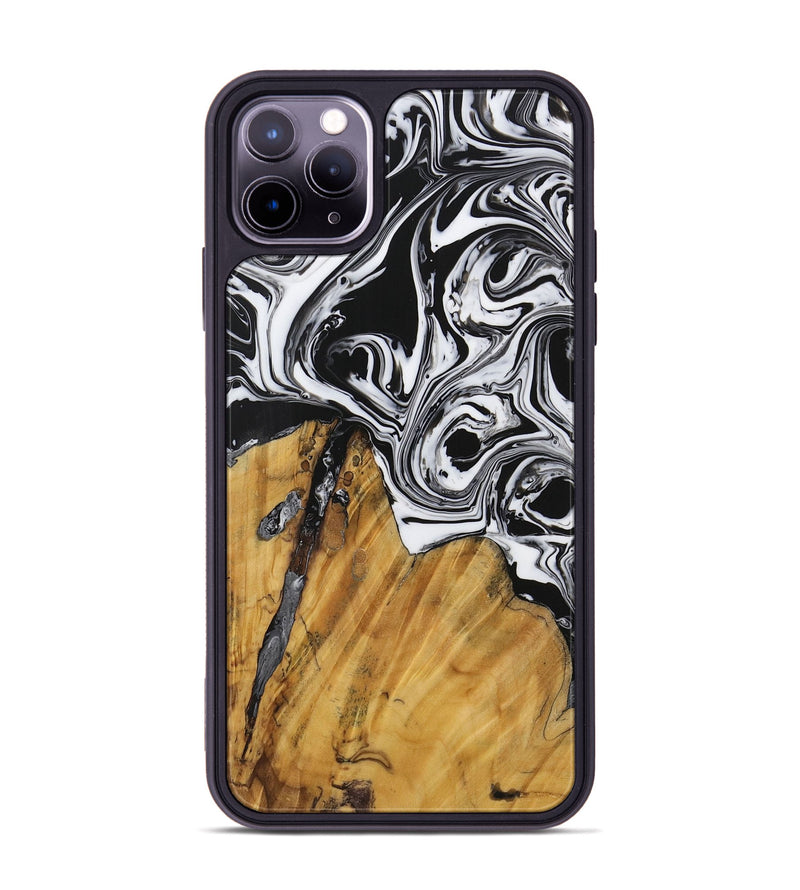 iPhone 11 Pro Max Wood Phone Case - Celinka (Black & White, 728650)