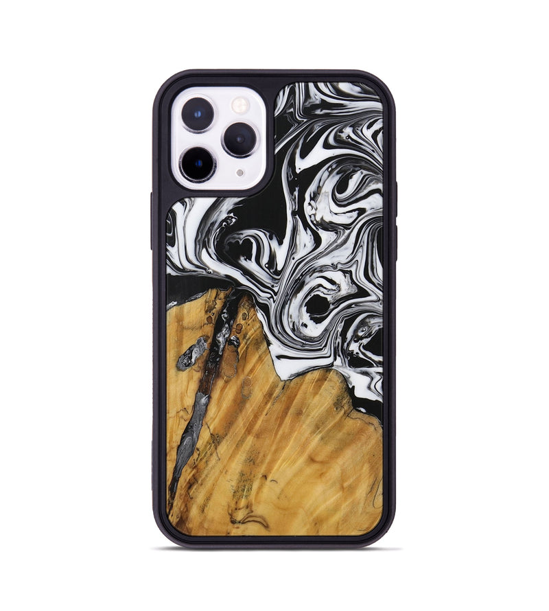 iPhone 11 Pro Wood Phone Case - Celinka (Black & White, 728650)