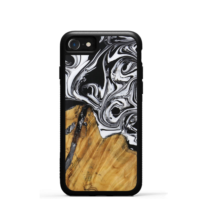 iPhone SE Wood Phone Case - Celinka (Black & White, 728650)