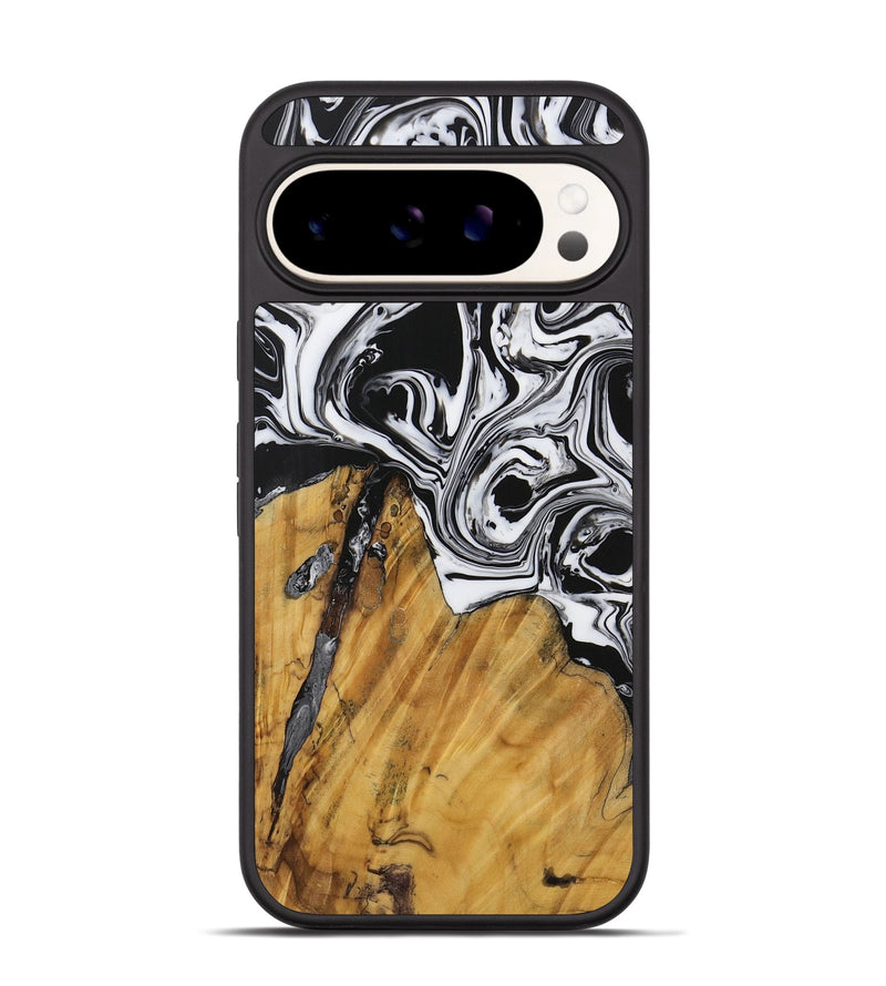 Pixel 9 Pro Wood Phone Case - Celinka (Black & White, 728650)