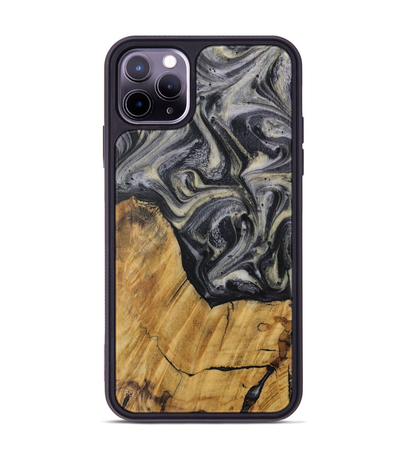 iPhone 11 Pro Max Wood Phone Case - Rebecca (Black & White, 728657)