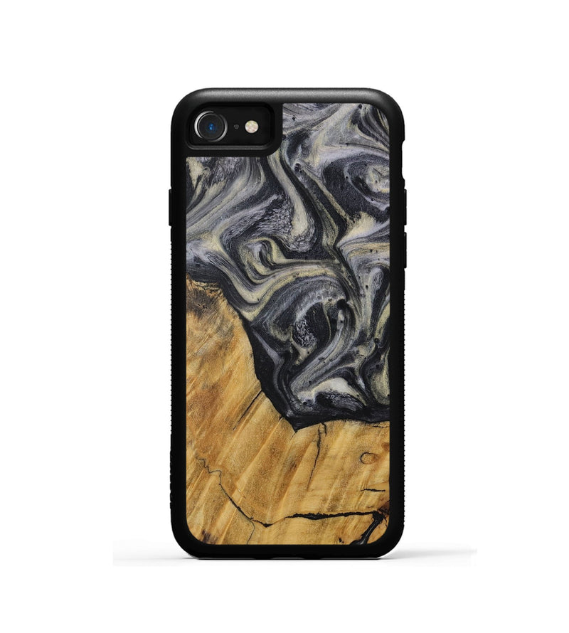 iPhone SE Wood Phone Case - Rebecca (Black & White, 728657)