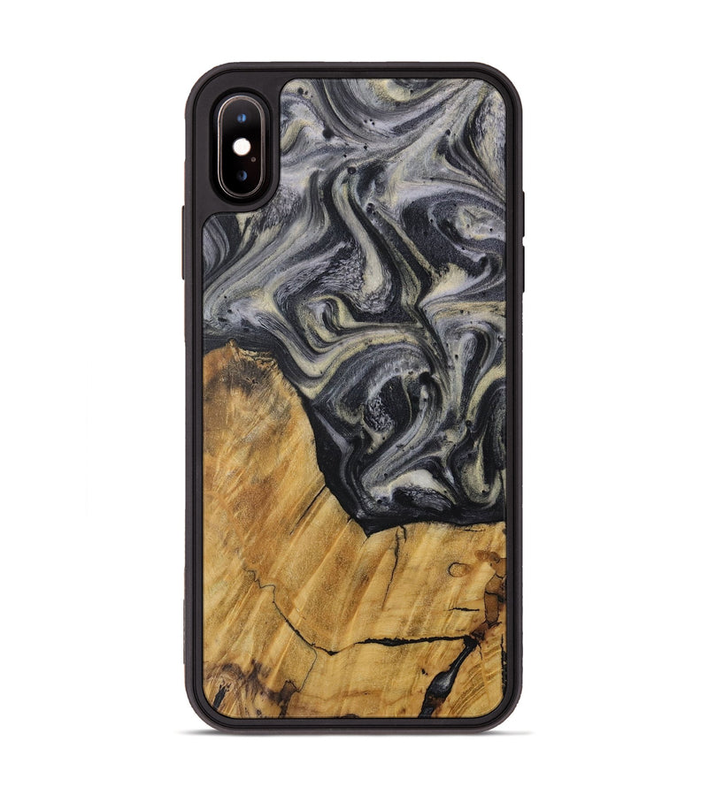 iPhone Xs Max Wood Phone Case - Rebecca (Black & White, 728657)