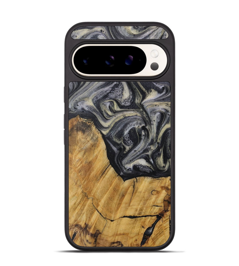 Pixel 9 Pro Wood Phone Case - Rebecca (Black & White, 728657)