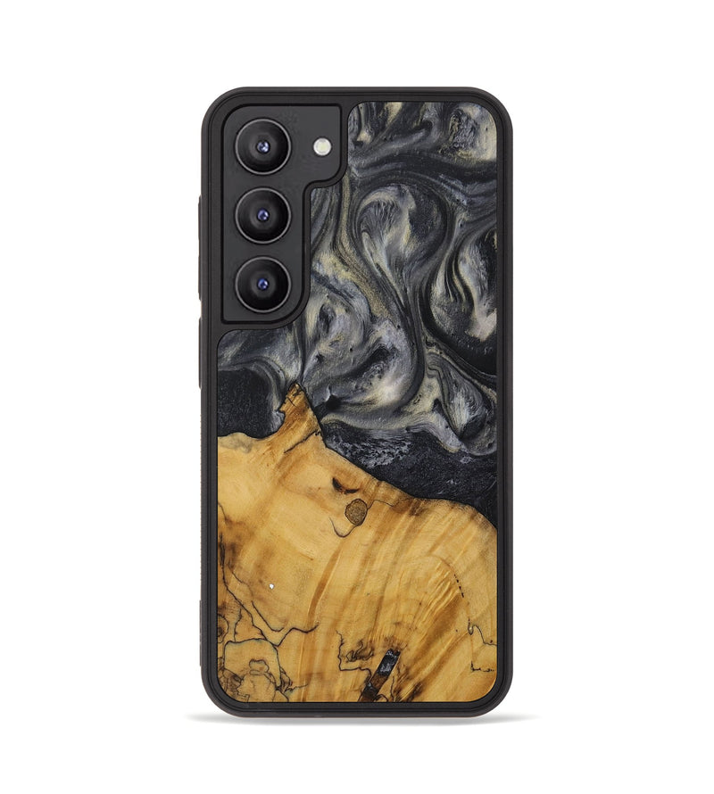 Galaxy S23 Wood Phone Case - Lilyan (Black & White, 728660)