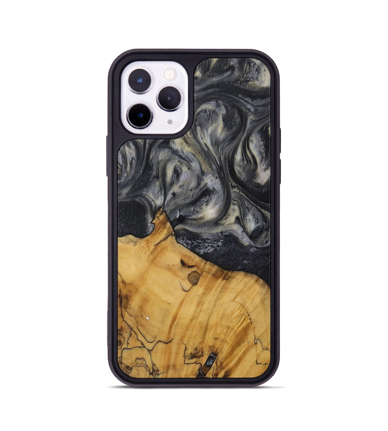 iPhone 11 Pro Wood Phone Case - Lilyan (Black & White, 728660)