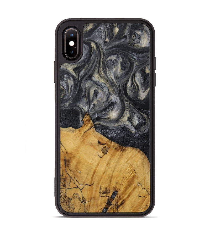 iPhone Xs Max Wood Phone Case - Lilyan (Black & White, 728660)