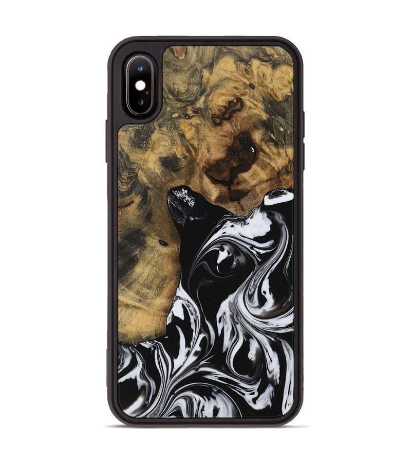 iPhone Xs Max Wood Phone Case - Timi (Black & White, 728662)