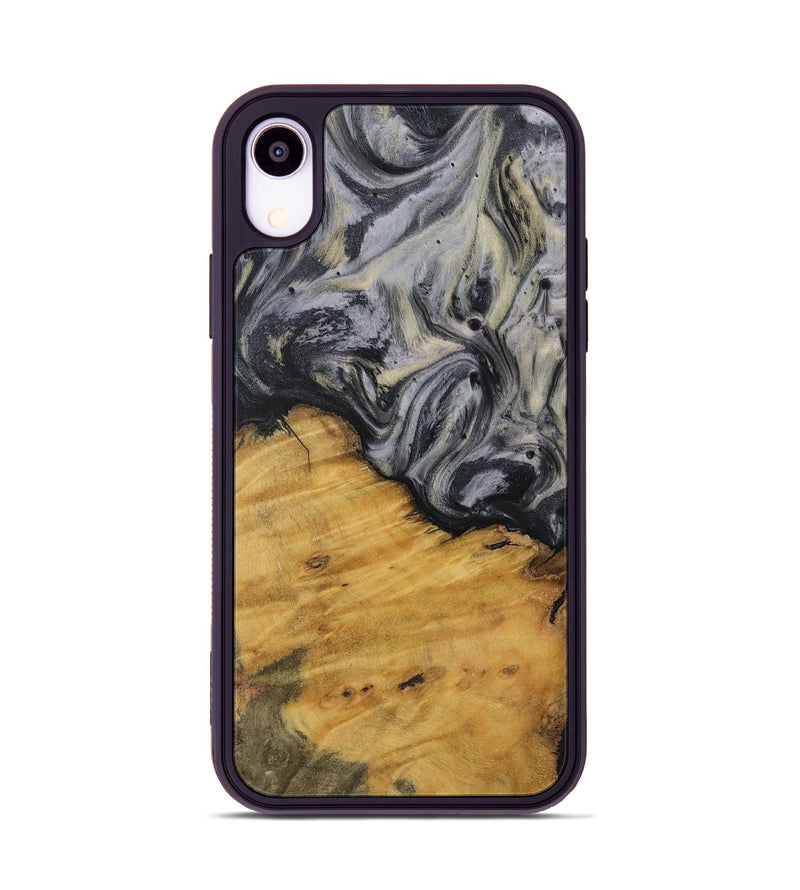 iPhone Xr Wood Phone Case - Concha (Black & White, 728663)