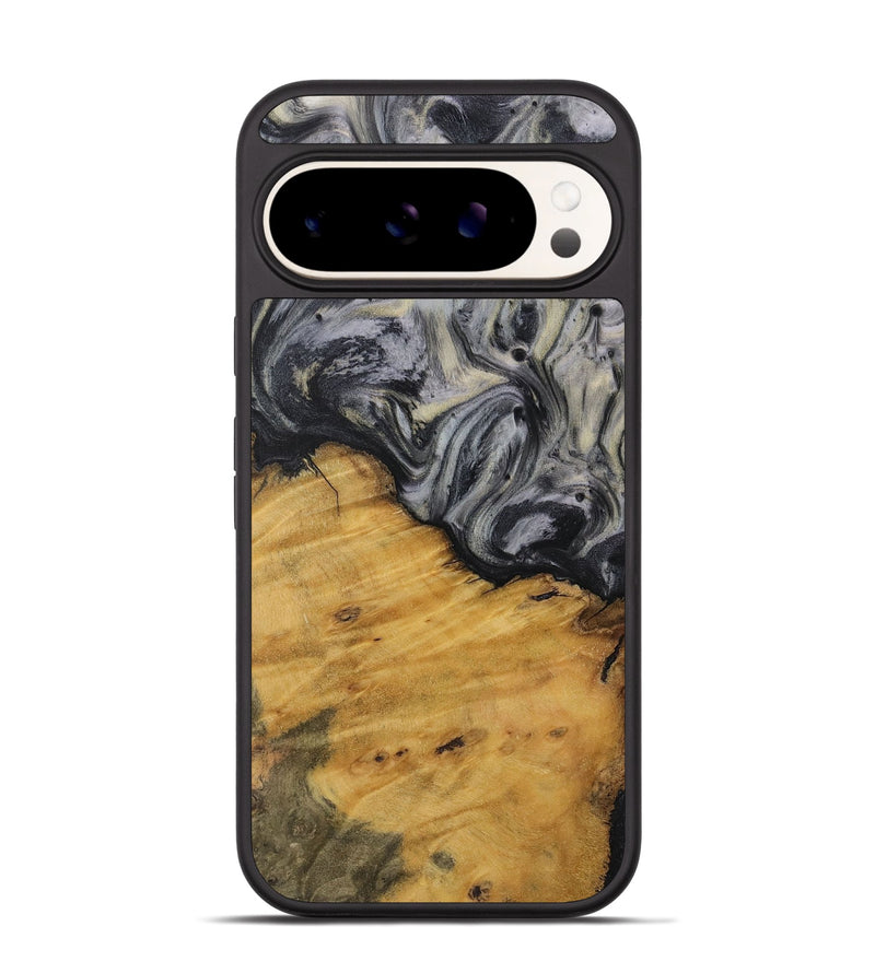 Pixel 9 Pro Wood Phone Case - Concha (Black & White, 728663)