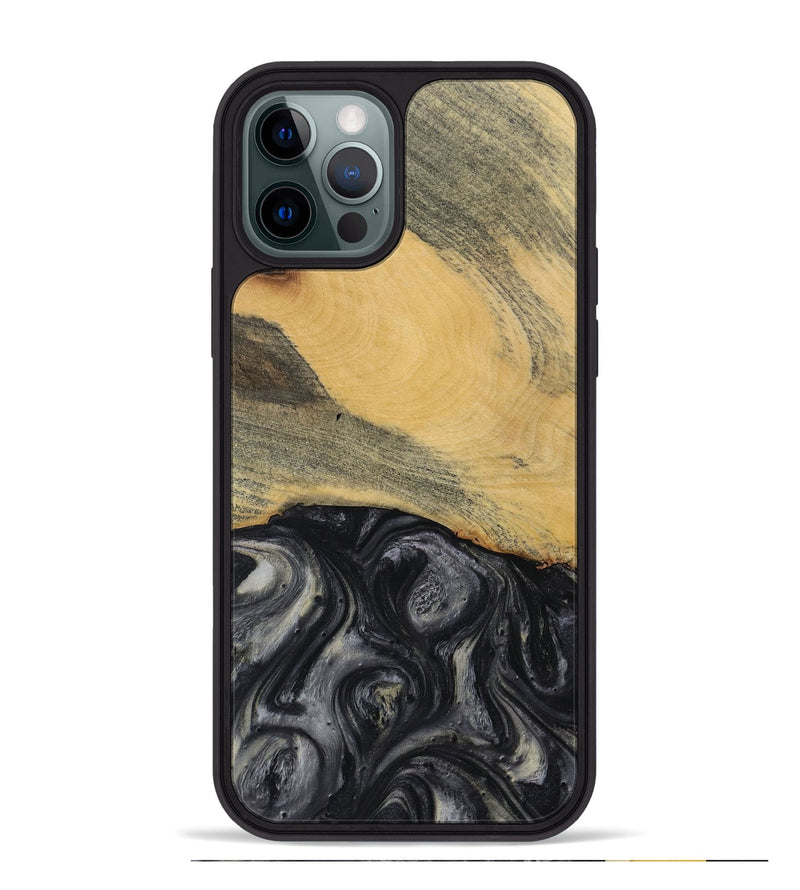 iPhone 12 Pro Max Wood Phone Case - Milo (Black & White, 728670)