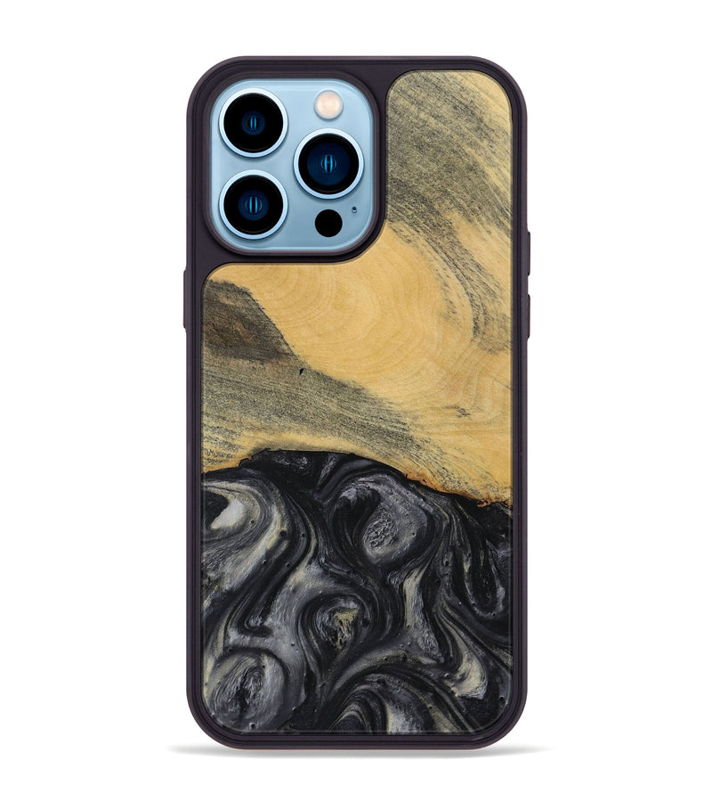 iPhone 14 Pro Max Wood Phone Case - Milo (Black & White, 728670)