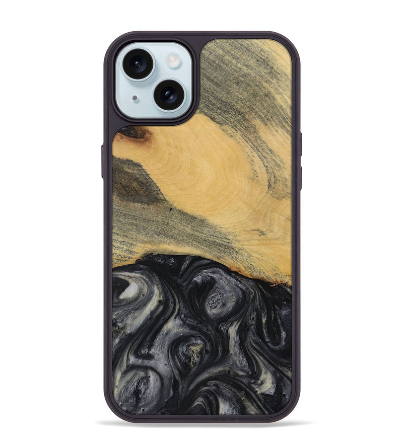 iPhone 15 Plus Wood Phone Case - Milo (Black & White, 728670)