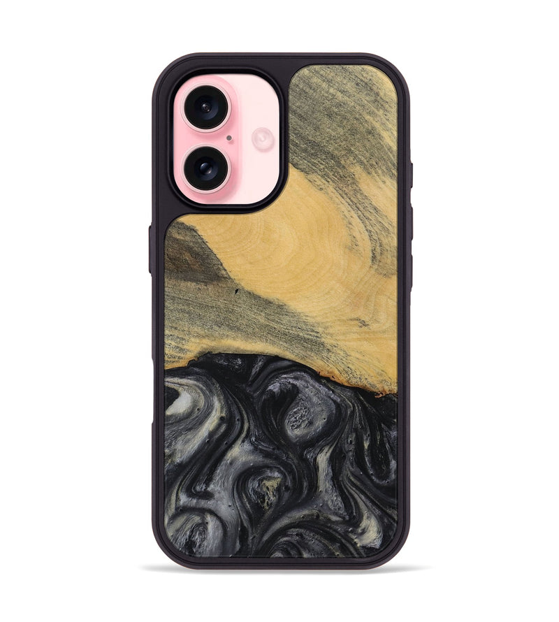 iPhone 16 Wood Phone Case - Milo (Black & White, 728670)