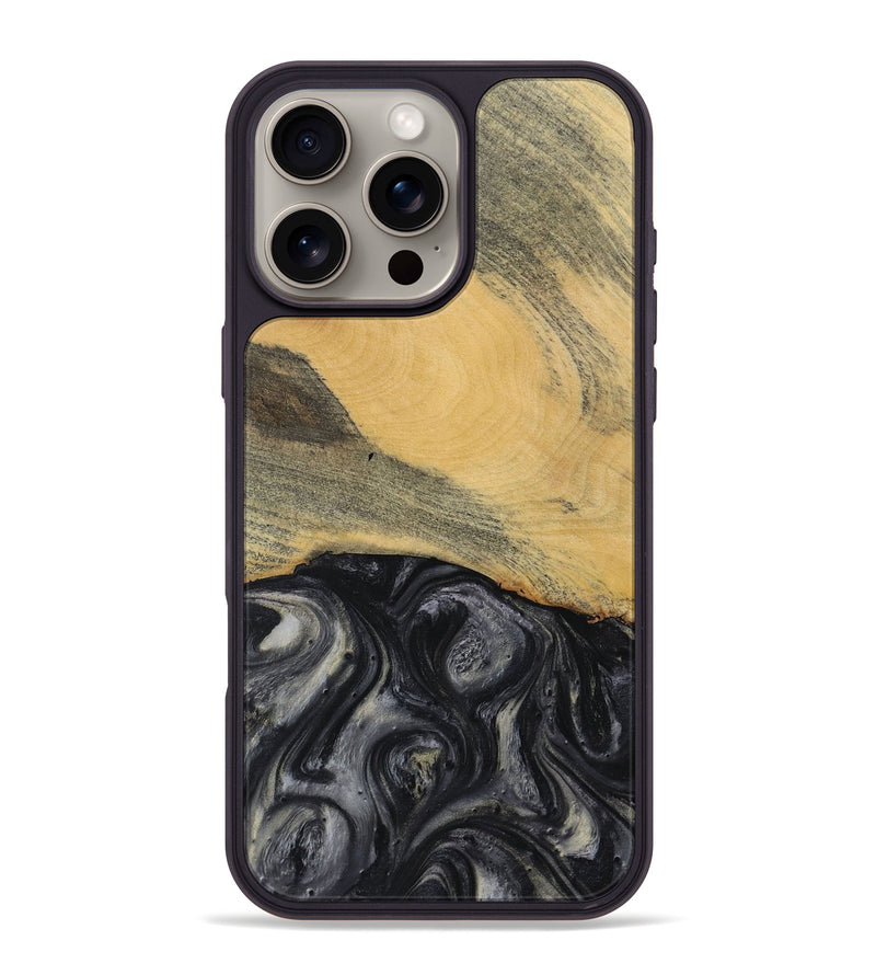 iPhone 16 Pro Max Wood Phone Case - Milo (Black & White, 728670)