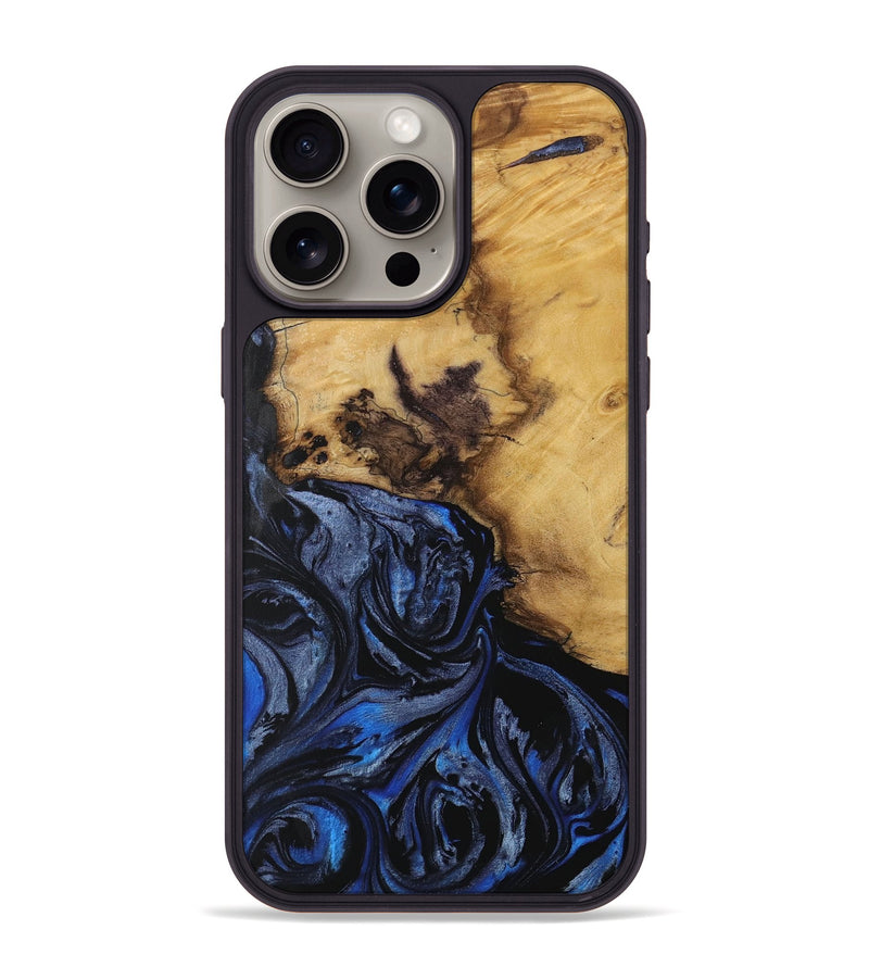 iPhone 15 Pro Max Wood Phone Case - Consuela (Blue, 728672)