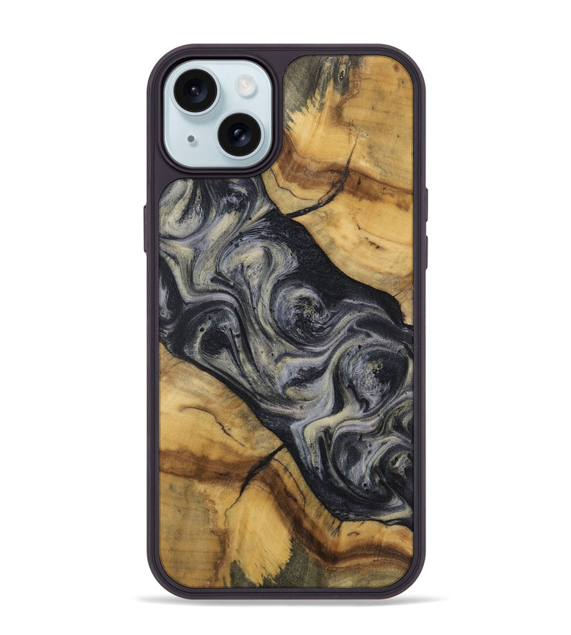 iPhone 15 Plus Wood Phone Case - Norton (Black & White, 728680)