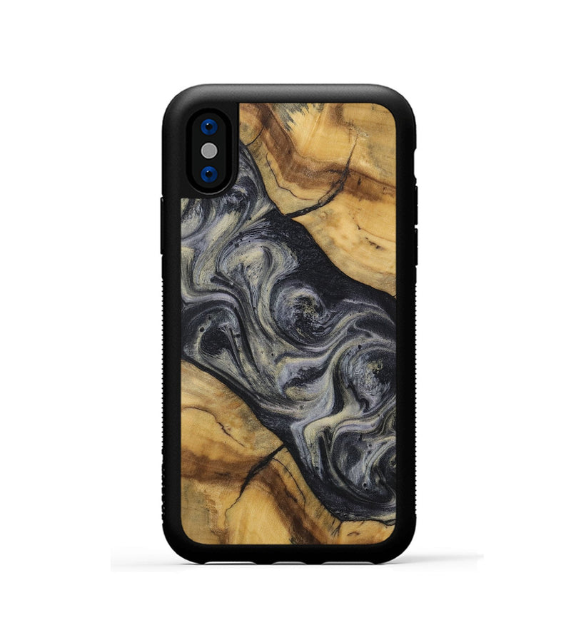 iPhone Xs Wood Phone Case - Norton (Black & White, 728680)